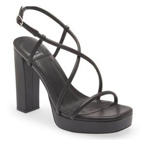 New JEFFREY CAMPBELL Aperitif Platform Sandal black high heel size 10